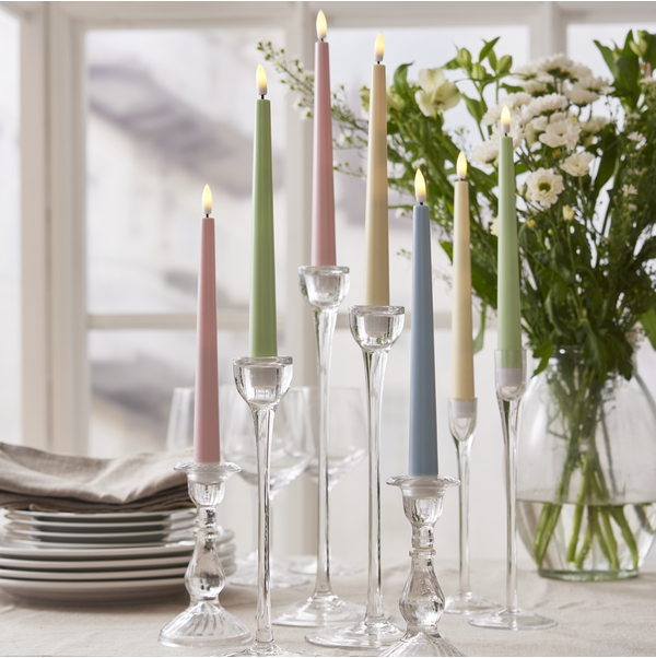 LED Antikljus 2-pack Flamme Candy Blå