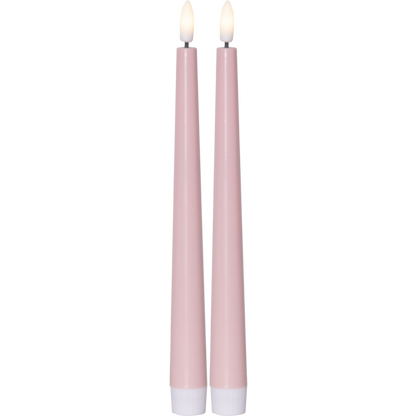 LED Antikljus 2-pack Flamme Candy Rosa