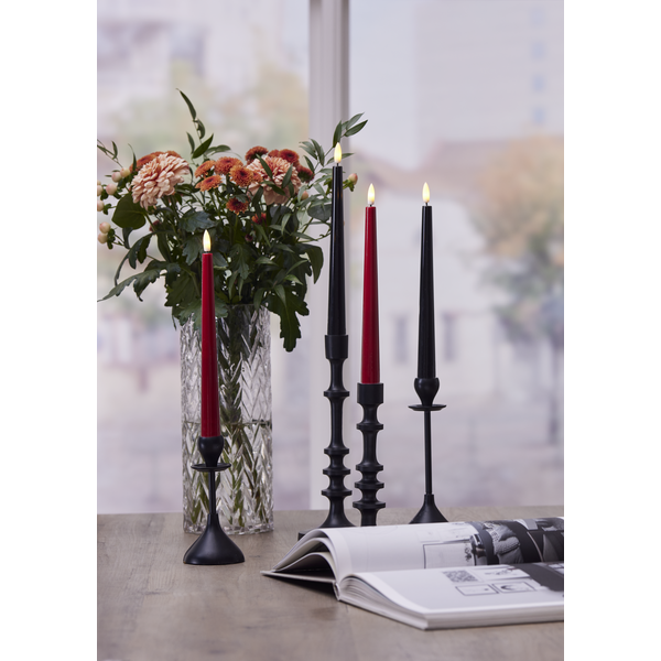 LED Antikljus 2-pack Flamme Candy Svart