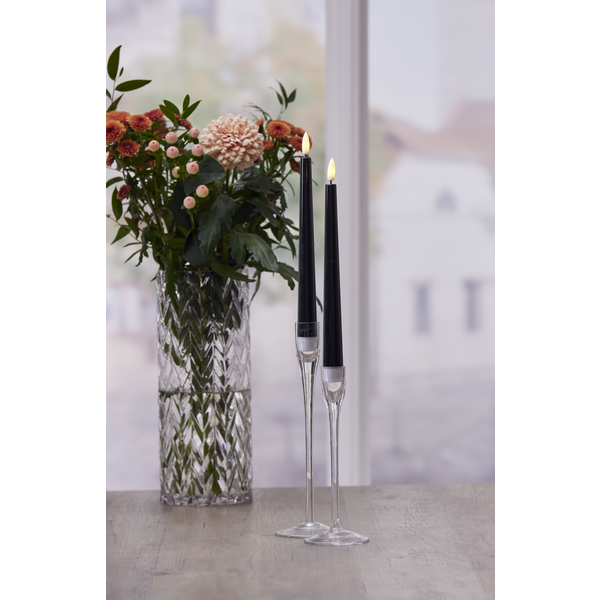 LED Antikljus 2-pack Flamme Candy Svart