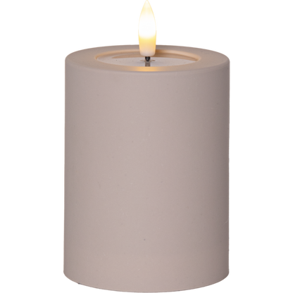 LED Blockljus UTOMHUS Flamme Soft Beige 12,5 cm