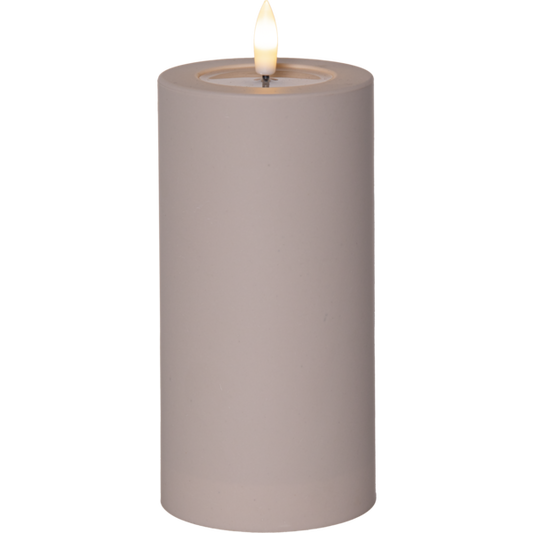 LED Blockljus UTOMHUS Flamme Soft Beige 17,5 cm