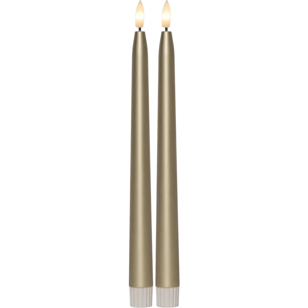 Batteridrivet LED Antikljus 2-pack 28,5 cm Guld