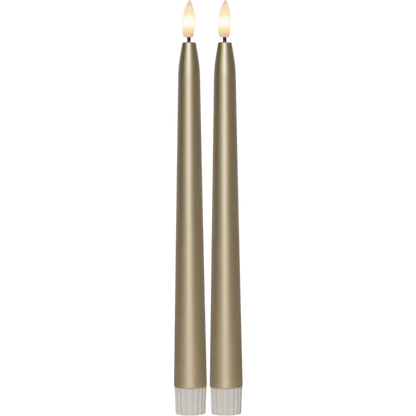 Batteridrivet LED Antikljus 2-pack 28,5 cm Guld