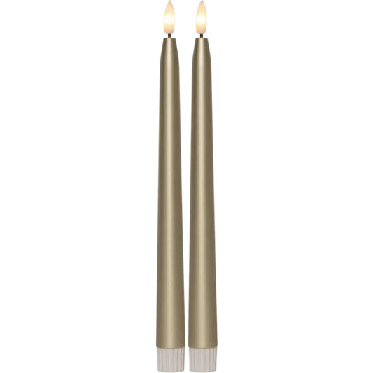 Batteridrivet LED Antikljus 2-pack 28,5 cm Guld