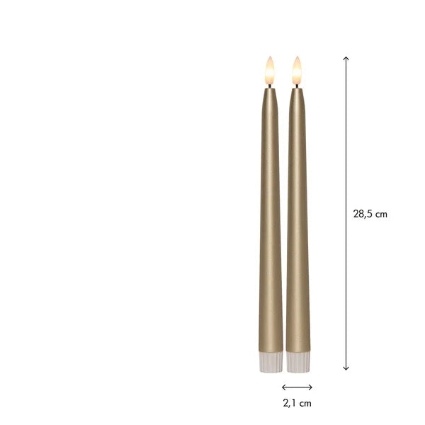 Batteridrivet LED Antikljus 2-pack 28,5 cm Guld