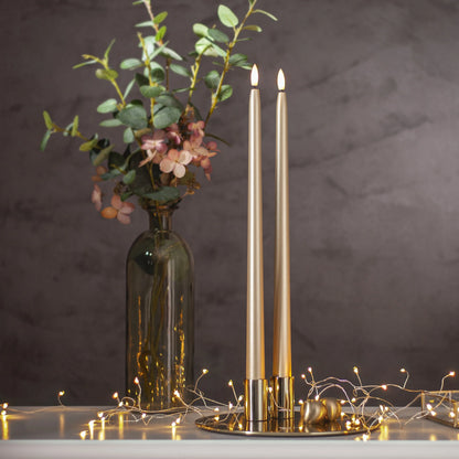 Batteridrivet LED Antikljus 2-pack 39 cm Guld