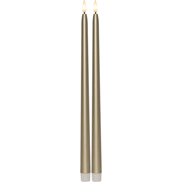 Batteridrivet LED Antikljus 2-pack 39 cm Guld