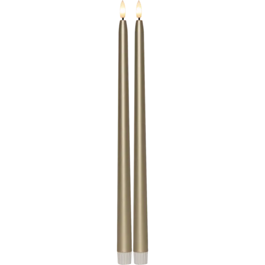 Batteridrivet LED Antikljus 2-pack 39 cm Guld