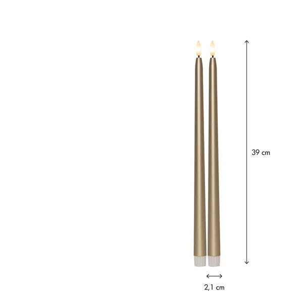 Batteridrivet LED Antikljus 2-pack 39 cm Guld