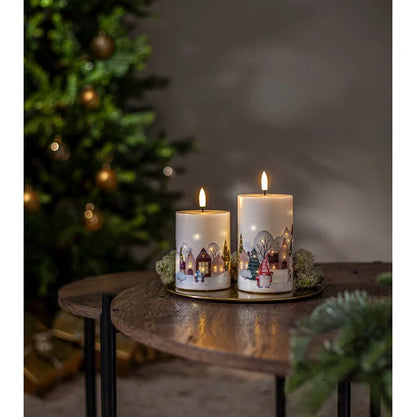 Belysning Jul LED Blockljus Flamme Winterland 15 cm