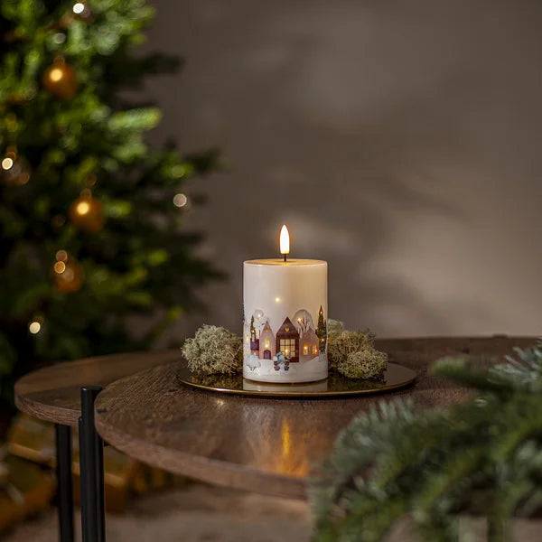 Belysning Jul LED Blockljus Flamme Winterland 12,5 cm