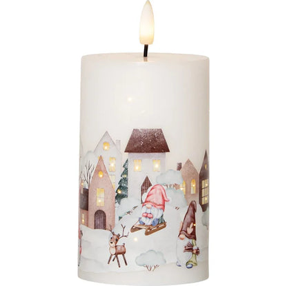 Belysning Jul LED Blockljus Flamme Winterland 15 cm