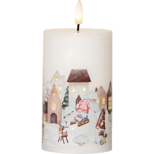 Belysning Jul LED Blockljus Flamme Winterland 15 cm