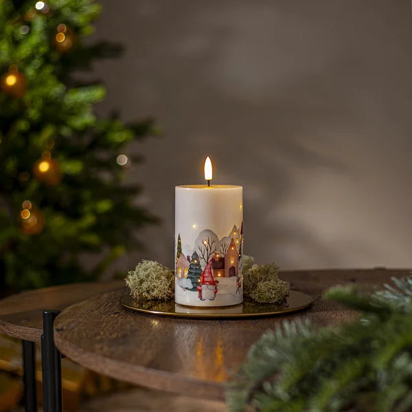 Belysning Jul LED Blockljus Flamme Winterland 15 cm