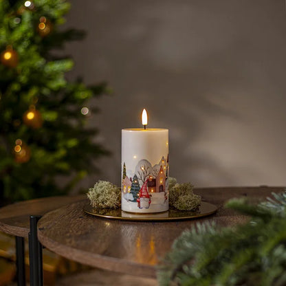 Belysning Jul LED Blockljus Flamme Winterland 15 cm