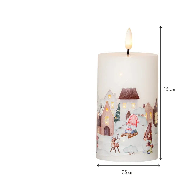 Belysning Jul LED Blockljus Flamme Winterland 15 cm