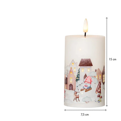 Belysning Jul LED Blockljus Flamme Winterland 15 cm