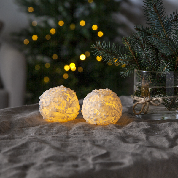 Belysning Jul LED Blockljus 2-pack Snowball