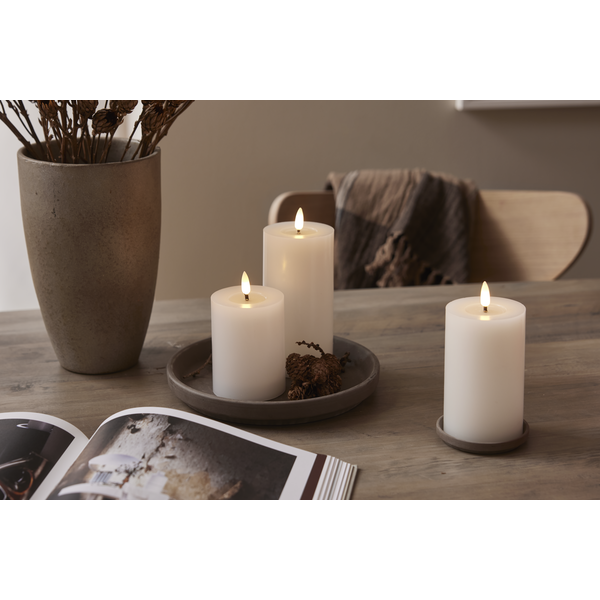 LED Blockljus Flamme Flow Vit 15 cm