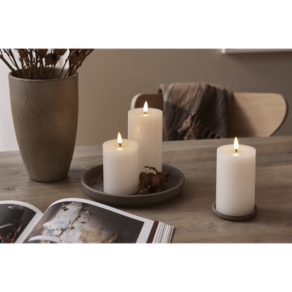 LED Blockljus Flamme Flow Vit 17,5 cm