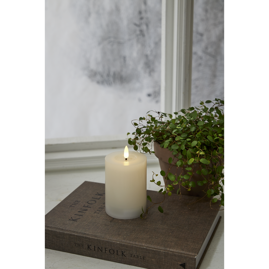 LED Blockljus Flamme Flow Vit 12,5 cm