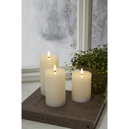 LED Blockljus Flamme Flow Vit 12,5 cm