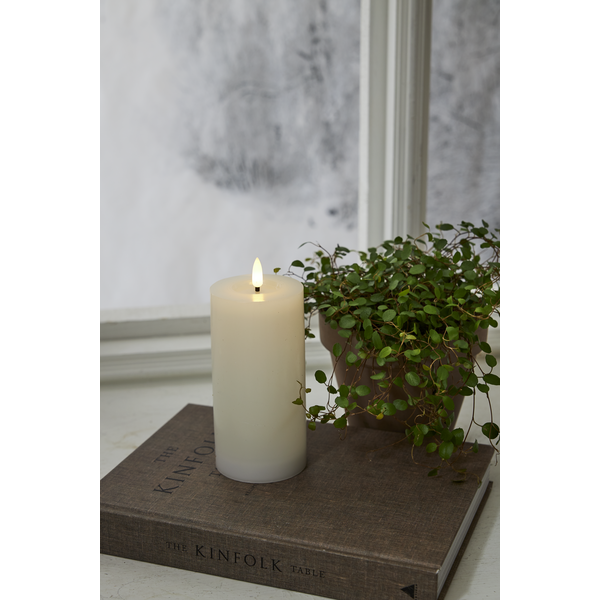 LED Blockljus Flamme Flow Vit 17,5 cm