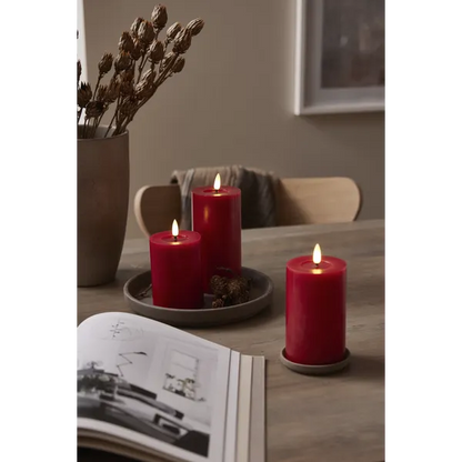 Batteridrivet LED Blockljus Flamme Flow Röd 15 cm