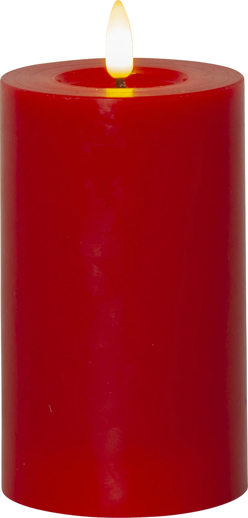 Batteridrivet LED Blockljus Flamme Flow Röd 15 cm