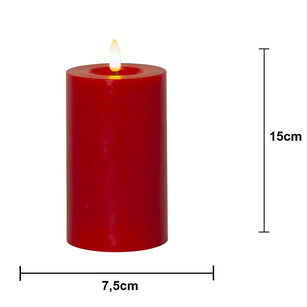 Batteridrivet LED Blockljus Flamme Flow Röd 15 cm