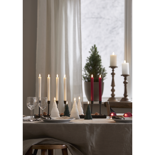 LED Antikljus 2-pack Flamme Stripe 25 cm Röd