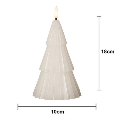 Belysning Jul LED Blockljus Flamme Gran Vit 18 cm