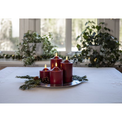 LED Blockljus Flamme Top Röd 17 cm