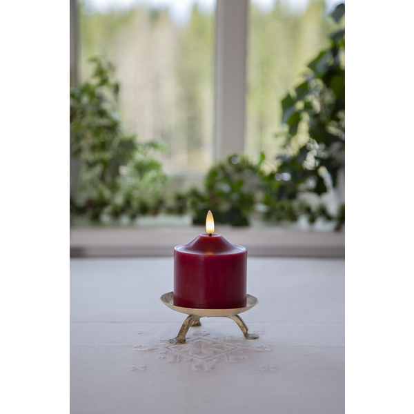 LED Blockljus Flamme Top Röd 9,5 cm