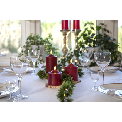 LED Blockljus Flamme Top Röd 12 cm