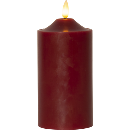 LED Blockljus Flamme Top Röd 17 cm