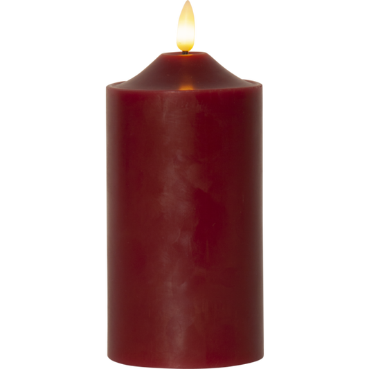 LED Blockljus Flamme Top Röd 17 cm