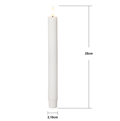 LED Antikljus 2-pack Flamme Stripe 25 cm Vit