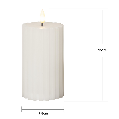 LED Blockljus Flamme Stripe Vit 15 cm