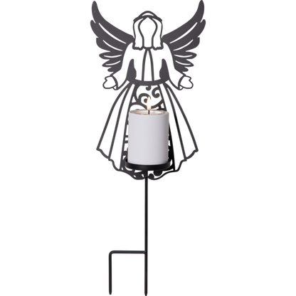 Gravdekoration LED Gravljus Siluett Ängel med ljus 48 cm
