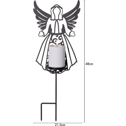 Gravdekoration LED Gravljus Siluett Ängel med ljus 48 cm