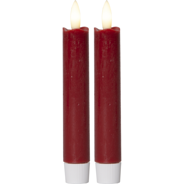 LED Antikljus 2-pack Flamme Rustic 15 cm Röd