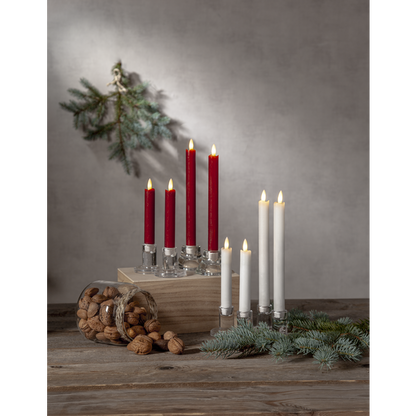 LED Antikljus 2-pack Flamme Rustic 15 cm Röd
