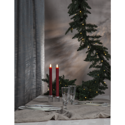 LED Antikljus 2-pack Flamme Rustic 25 cm Röd