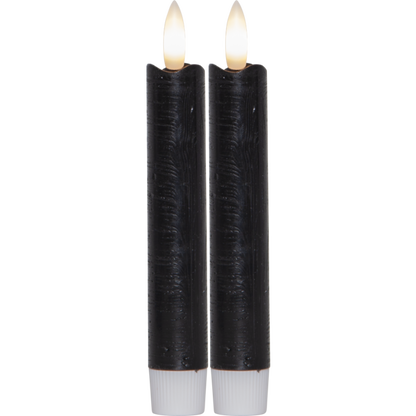 LED Antikljus 2-pack Flamme Rustic 15 cm Svart