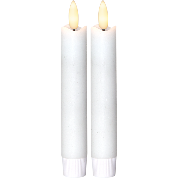 LED Antikljus 2-pack Flamme Rustic 15 cm Vit
