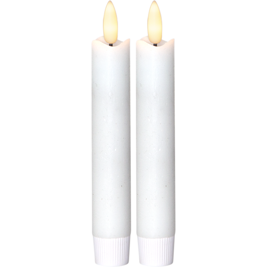 LED Antikljus 2-pack Flamme Rustic 15 cm Vit