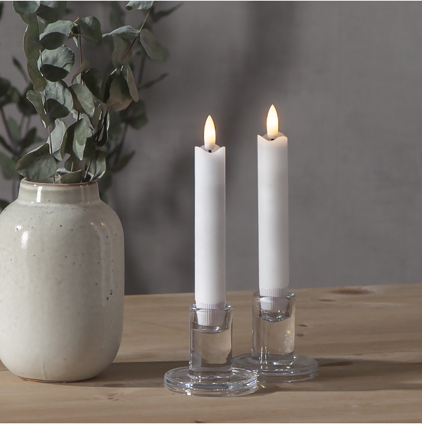 LED Antikljus 2-pack Flamme Rustic 15 cm Vit