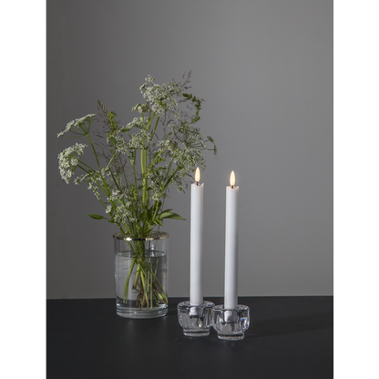 LED Antikljus 2-pack Flamme Rustic 25 cm Vit